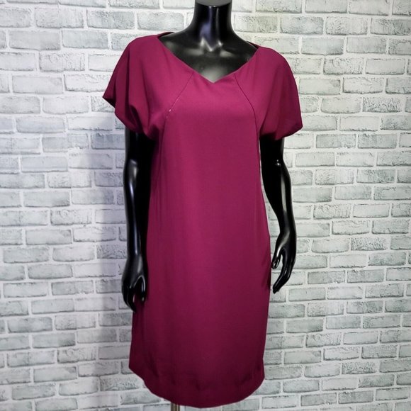 Maison Margiela Italy US4 It38 Berry Purple Vneck Oversized Tunic Mini Dress‎ - Picture 1 of 9